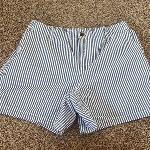 Old Navy Blue and White Striped Chino Bermuda Shorts